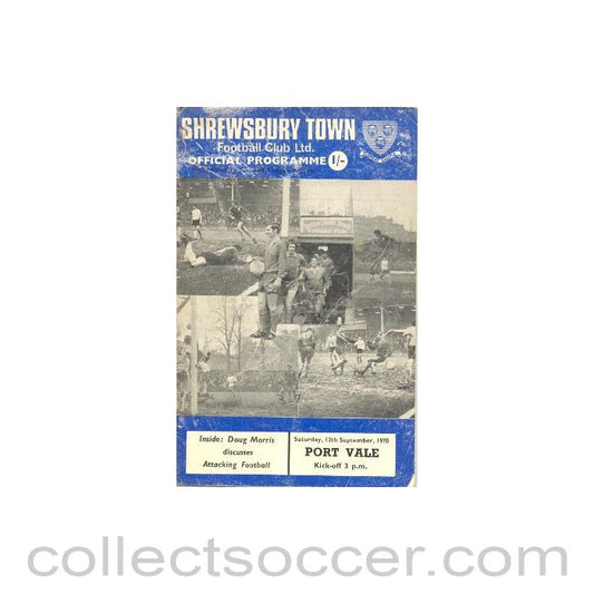 1970 - Shrewsbury Town v Port Vale official programme 12/09/1970