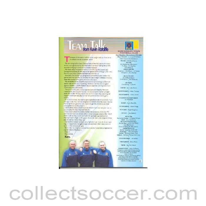 Shrewsbury Town Team Talk brochure