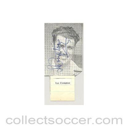 Signed Newspaper Cutting Photograph Les Compton