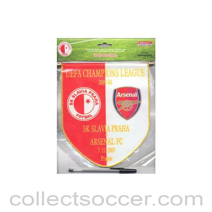 2007 -2008 Champions League pennant Slavia Prague v Arsenal 07/11/2007