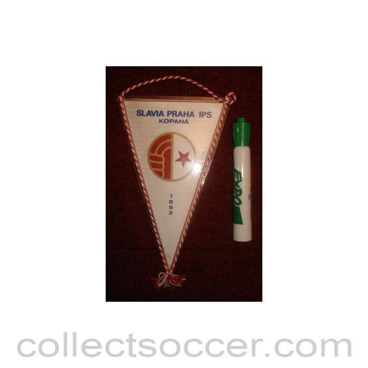 Slavia Prague Pennant once property of the football referee Neil Midgley,