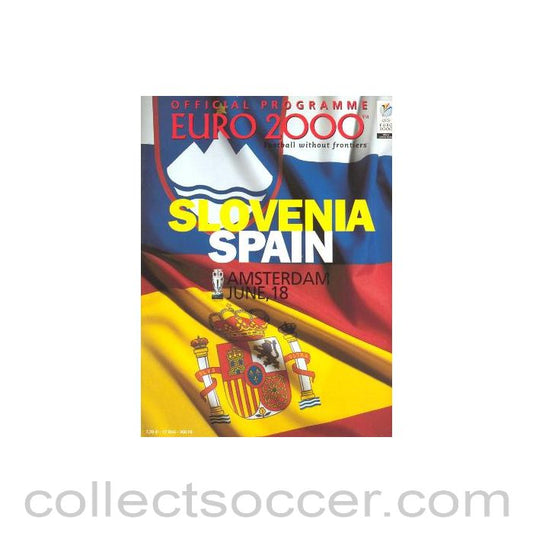 2000 - Euro 2000 Slovenia v Spain official programme 18/06/2000