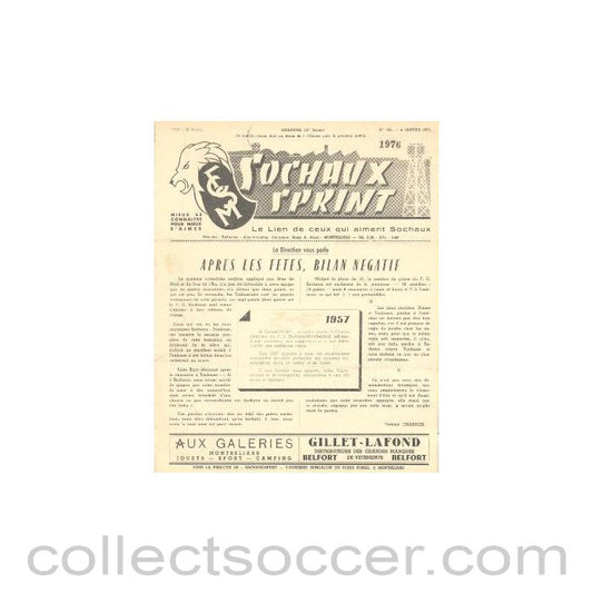 1957 Sochaux, France Official Programme Sochaux Sprint of 06/01/1957