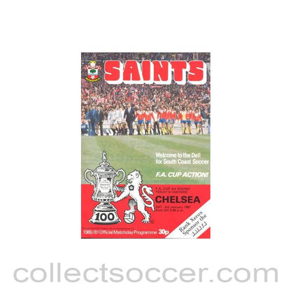 1981 - Southampton vChelsea official programme 03/01/1981