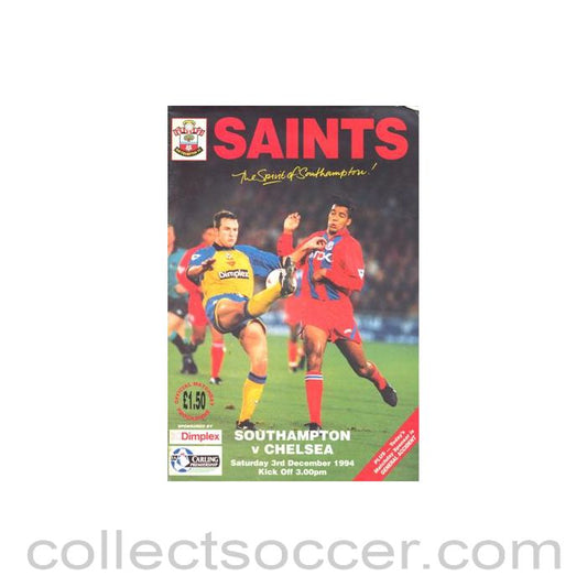 1994 - Southampton v Chelsea official programme 03/12/1994 Premier League