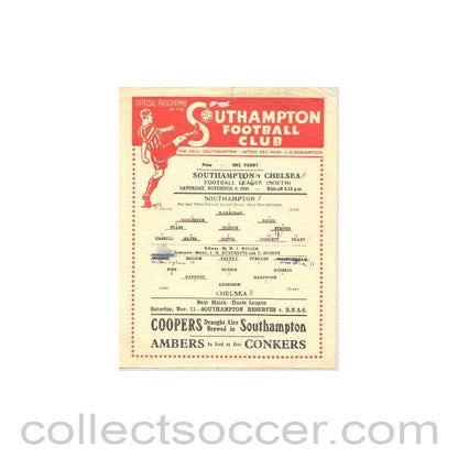 1944 - Southampton vChelsea official programme 04/11/1944