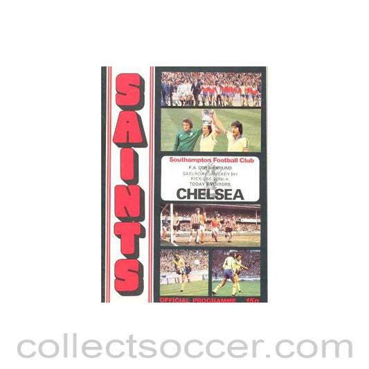 1977 - Southampton v Chelsea official programme 08/01/1977