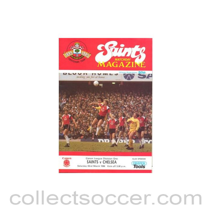 1986 - Southampton vChelsea official programme 22/03/1986