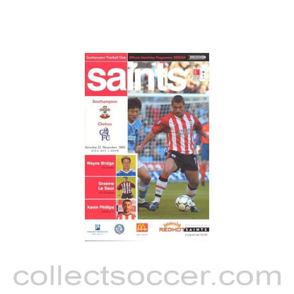 2003 - Southampton vChelsea official programme 22/11/2003