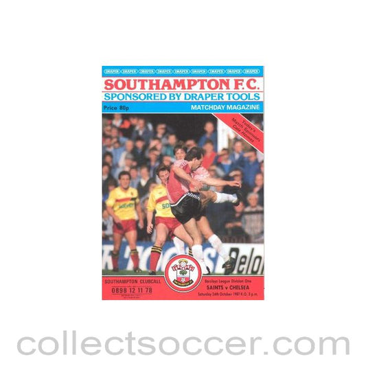 1987 - Southampton vChelsea official programme 24/10/1987