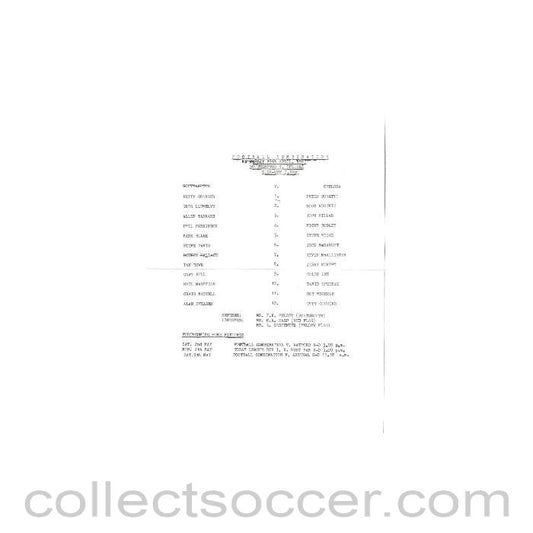 1987 - Southampton v Chelsea official teamsheet 29/04/1987 Reserves