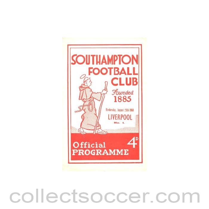 1960 - Southampton v Liverpool official programme 24/08/1960