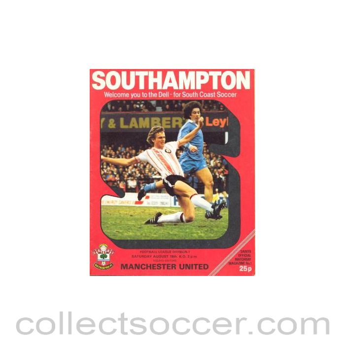 1979 - Southampton v Manchester United official programme 18/08/1979 Football League