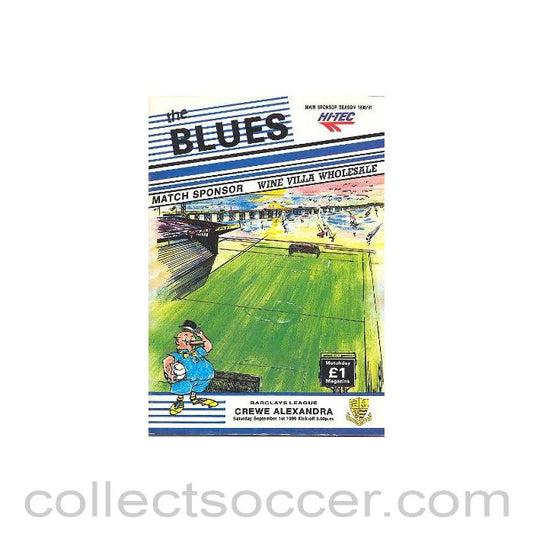 1990 - Southend United v Crewe Alexandra official programme 01/09/1990 Barclays League