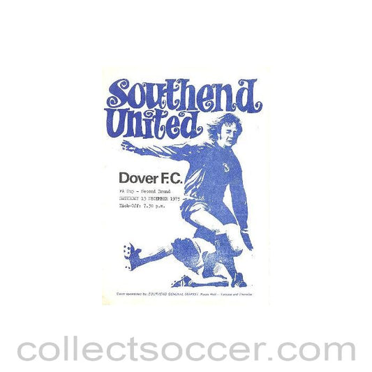 1975 - Southend United v Dover official programme 13/12/1975