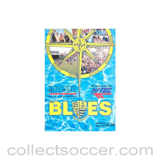 1991 - Southend United v Millwall official programme 12/10/1991 Barclays League