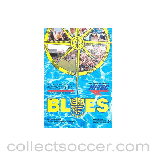 1991 - Southend United v Watford official programme 28/08/1991 Rumbelows Cup