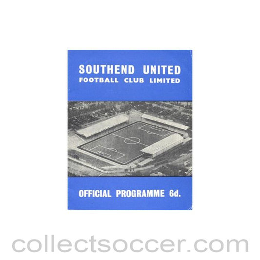 1965 - Southend United v York City official programme 13/09/1965 Football League