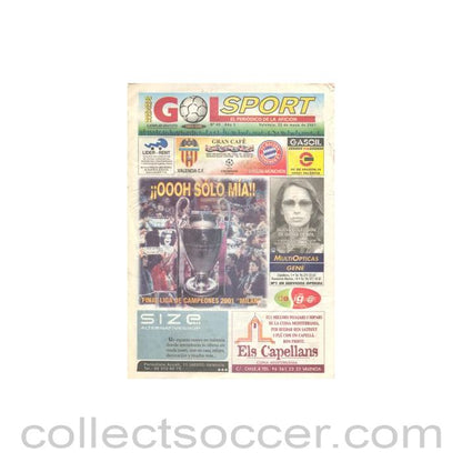 2001 - Gol Sport - Spanish newspaper covering the 2001 Champions League Final Bayerm Munich v Valencia