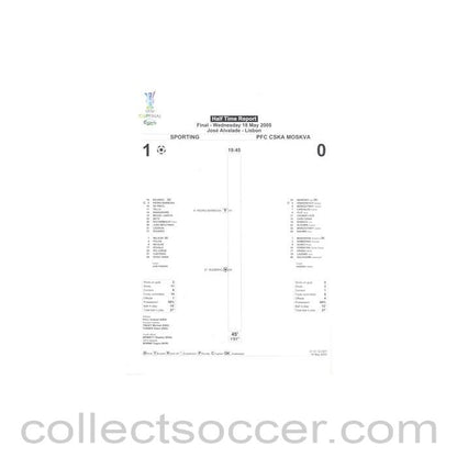 2005 - Sporting Lisbon v CSKA Moscow Half Time Report 18/05/2005 UEFA Cup Final