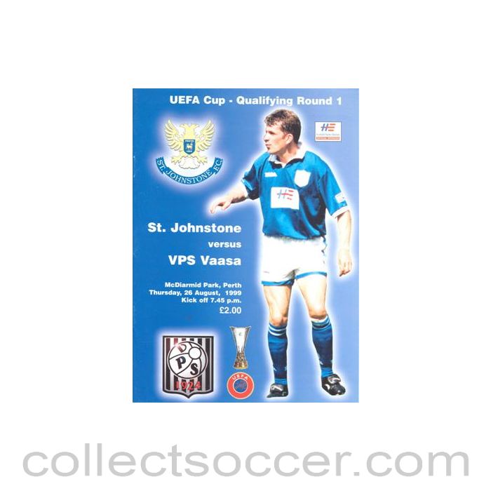 1999 - St. Johnstone v Vaasa official programme 26/08/1999 UEFA Cup