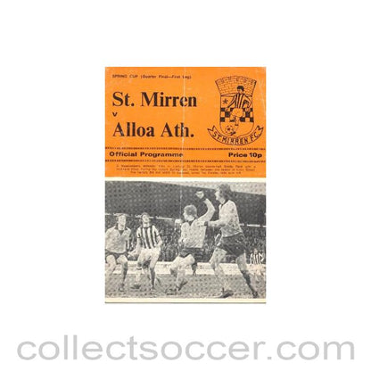 1976 - St. Mirren v Alloa official programme 14/04/1976 Scottish Spring Cup