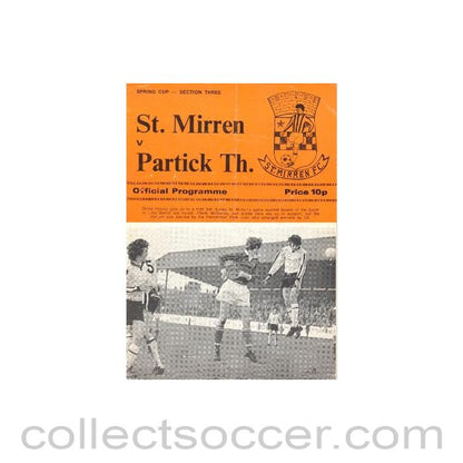 1976 - St. Mirren v Partick Thistle official programme 20/03/1976 Scottish Spring Cup