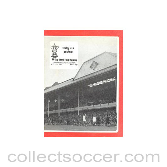 1971 FA Cup Semi-Final Replay Stoke City v Arsenal official programme 31/03/1971