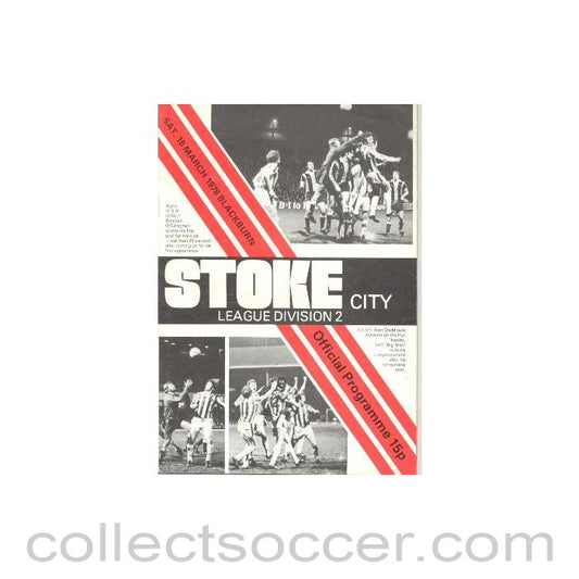 1978 - Stoke City v Blackburn official programme 18/03/1978