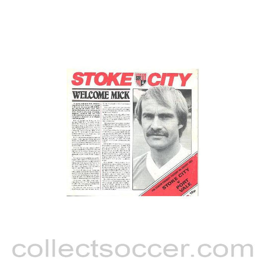 1985 - Stoke City v Port Vale official programme 06/08/1985