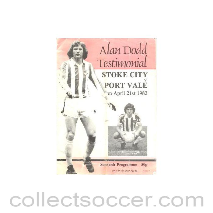 1982 - Stoke City v Port Vale official programme 21/04/1982 Alan Dodd Testimonial Match