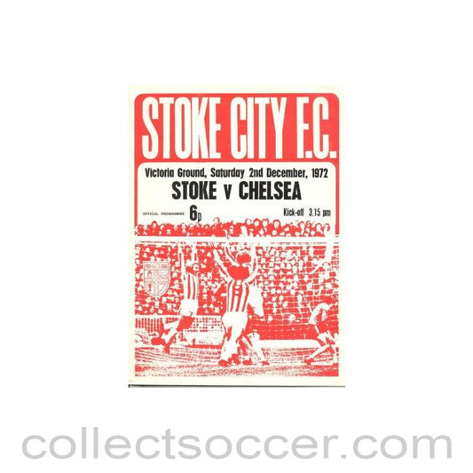 1972 - Stoke City vChelsea official programme 02/12/1972