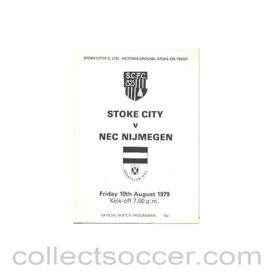 1979 - Stoke City v NEC Nijmegen official programme 10/08/1979, with a newspaper cutting