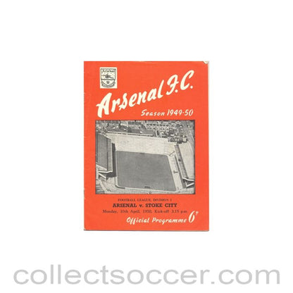 1950 - Arsenal v Stoke City official programme 10/04/1950