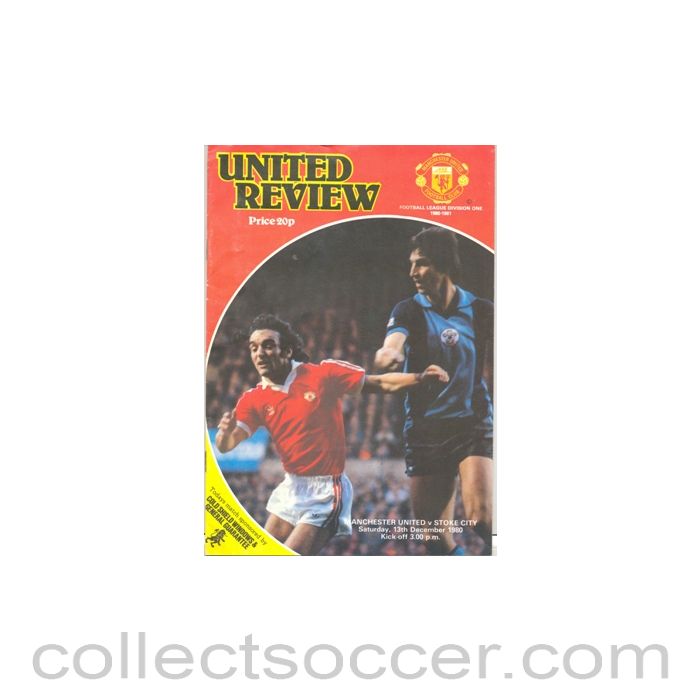 1980 - Manchester United v Stoke City official programme 13/12/1980