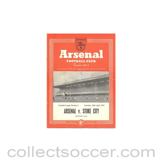 1953 - Arsenal v Stoke City official programme 18/04/1953
