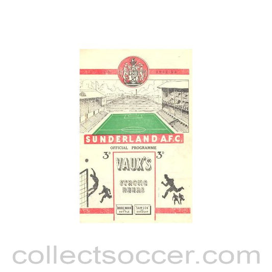 1953 - Sunderland v Arsenal official programme 03/01/1953