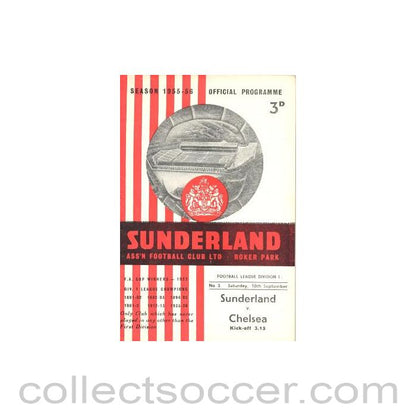 1955 - Sunderland vChelsea official programme 10/09/1955