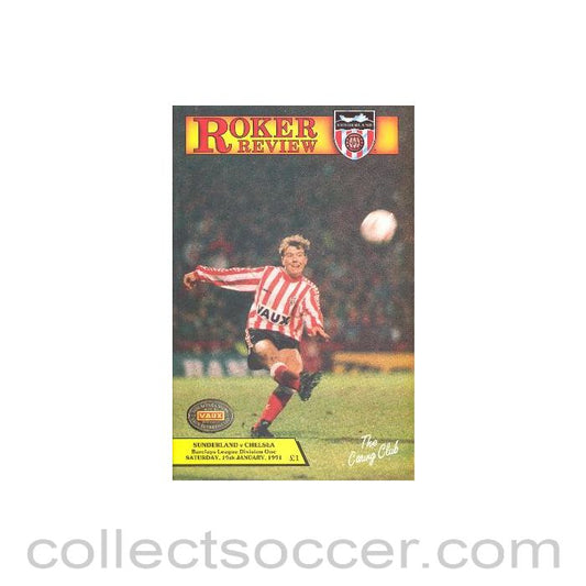 1991 - Sunderland v Chelsea official programme 19/01/1991