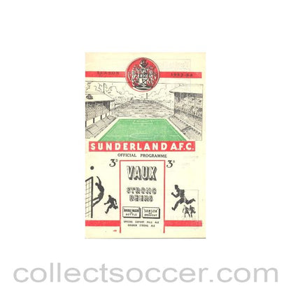 1954 - Sunderland vChelsea official programme 20/02/1954