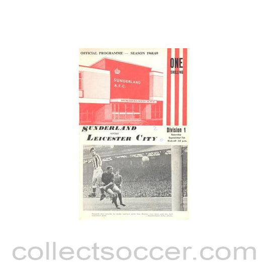 1968 - Sunderland v Leicester City official programme 07/09/1968 Football League