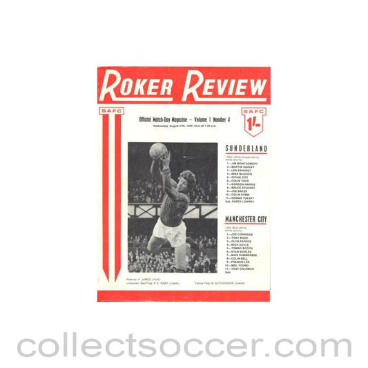 1969 - Sunderland v Manchester City official programme 27/08/1969 Football League