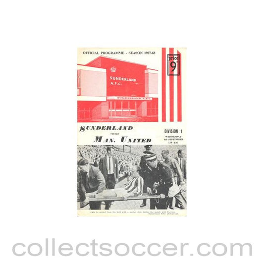1967 - Sunderland v Manchester United official programme 06/09/1967 Football League