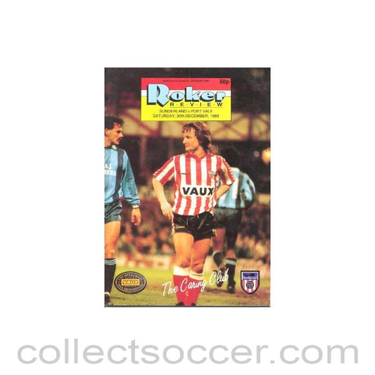1989 - Sunderland v Port Vale official programme 30/12/1989