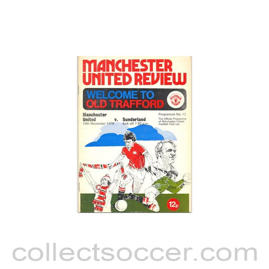 1976 - Manchester United v Sunderland official programme 10/11/1976
