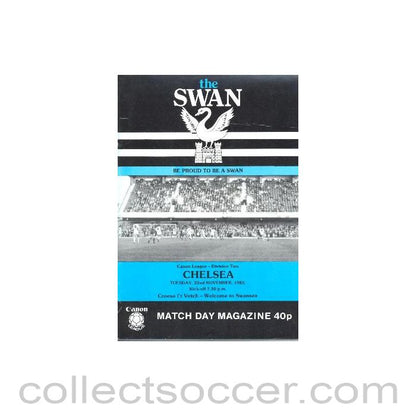 1983 - Swansea City vChelsea official programme 22/11/1983
