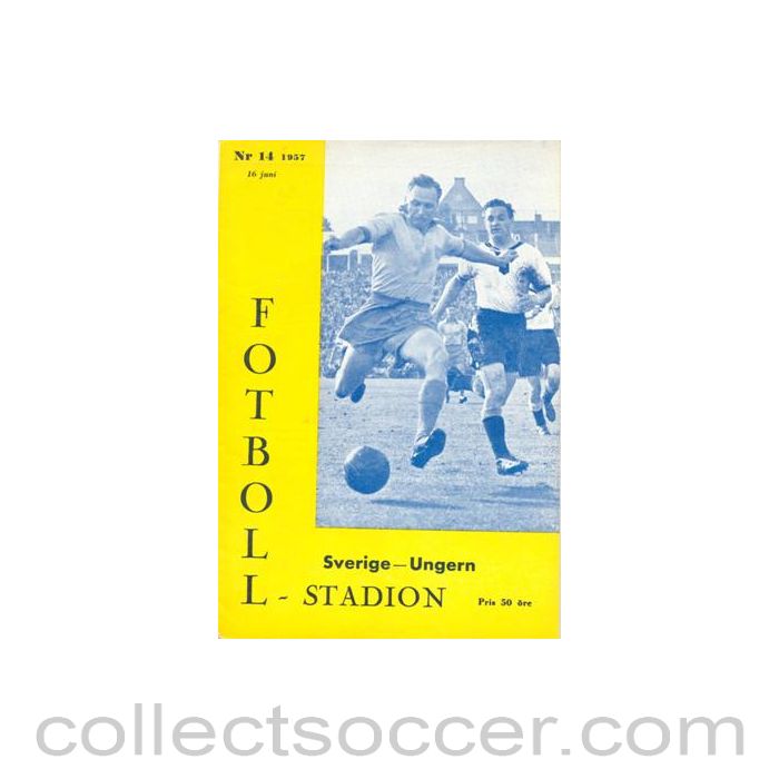 1957 - Sweden v Hungary official programme 16/06/1957