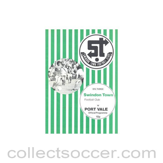 1976 - Swindon Town v Port Vale official programme 21/08/1976 Football League