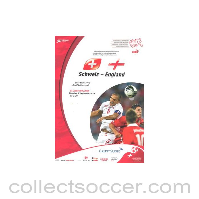 2010 Switzerland v England official programme 07/09/2010
