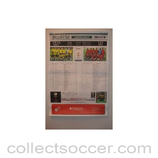 2002 World Cup Semi-Final Brazil V Turkey Colour Teamsheet/Programme